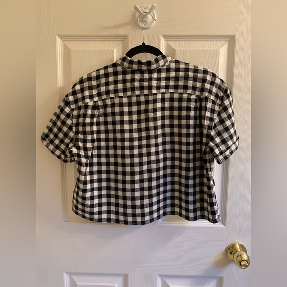 BDG Urban Outfitters Black & White Gingham Crop TShirt Size M - Picture 3 of 7
